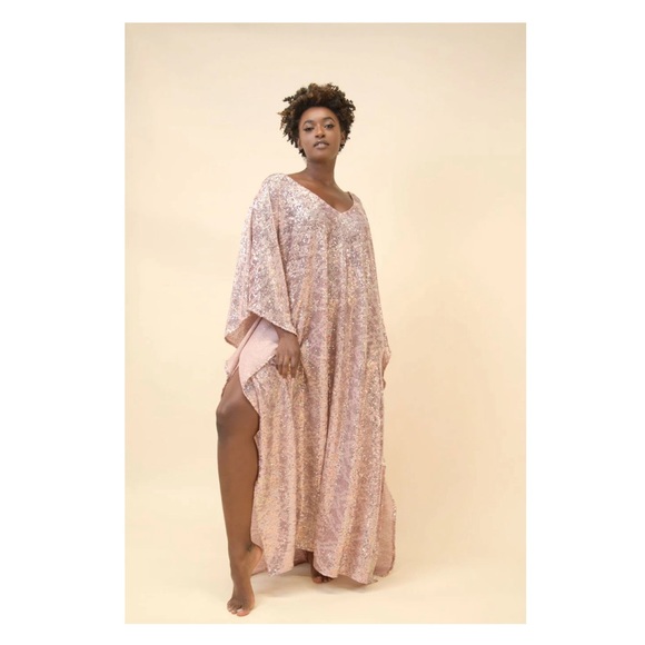 Jibri Dresses & Skirts - JIBRI Rose Gold Sequin Kaftan